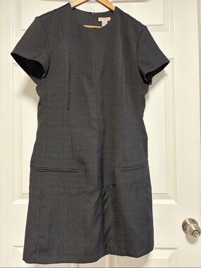 H&M Short-Sleeve Mini Dress - Charcoal Gray
